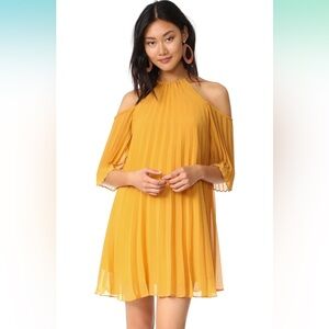 BB Dakota Yellow Pleated Smocked Sundress